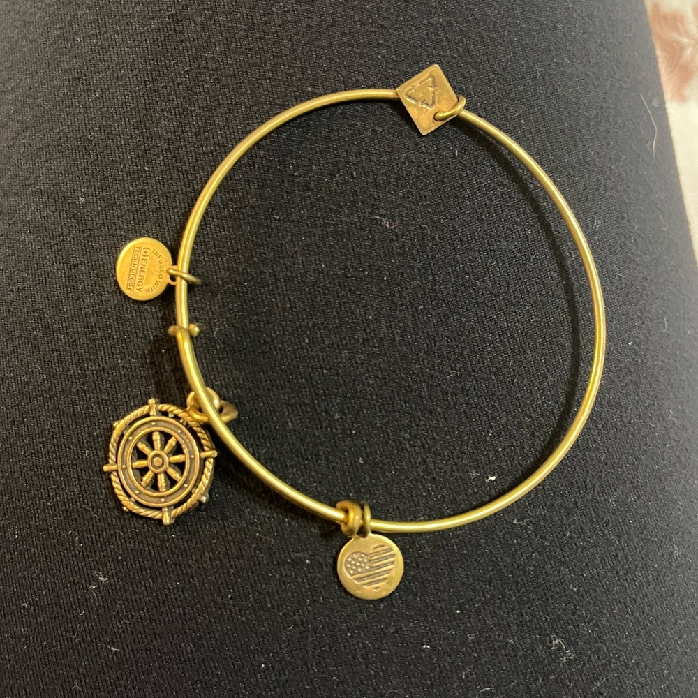 Alex and Ani gold charm bracelet